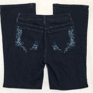 NYDJ EMBROIDERED JEANS, Size 4 Petite.